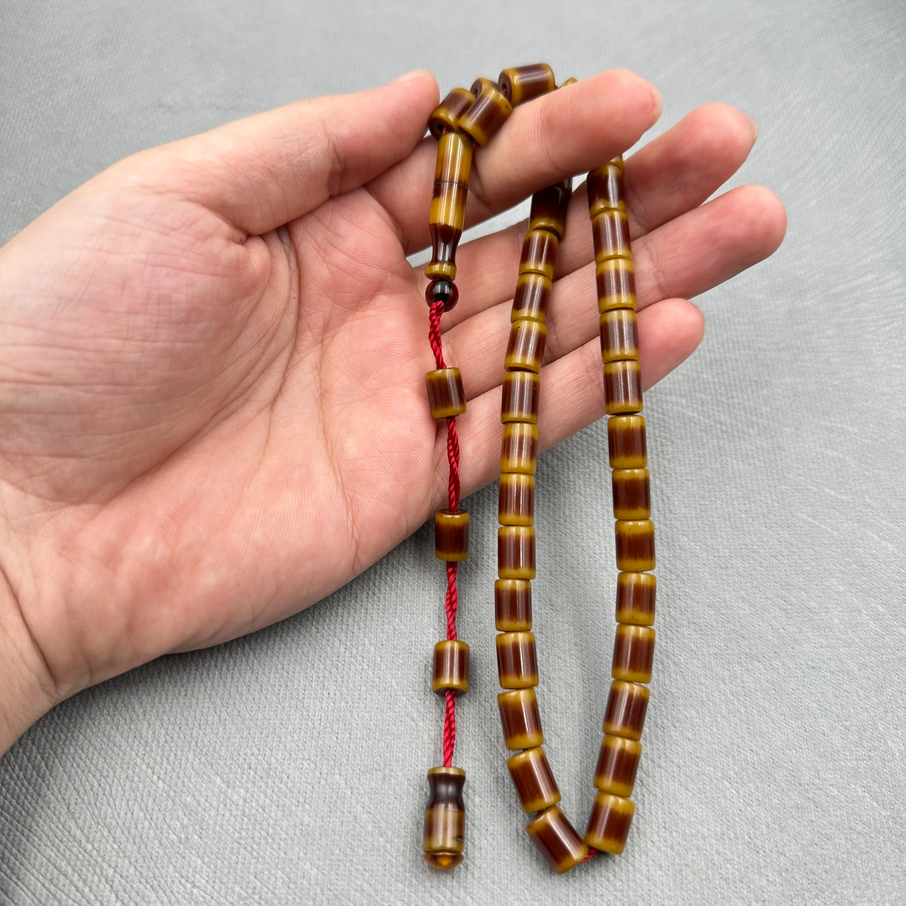 Zeytin Ton Sürmeli Kesme Çubuk Sıkma Kehribar Tespih